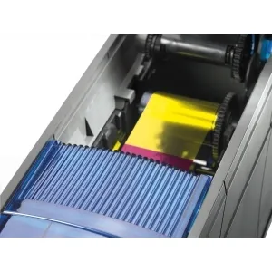 Vista do compartimento de ribbon da Datacard SD 260